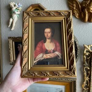 Vintage Style Lady Portrait Art Print Framed